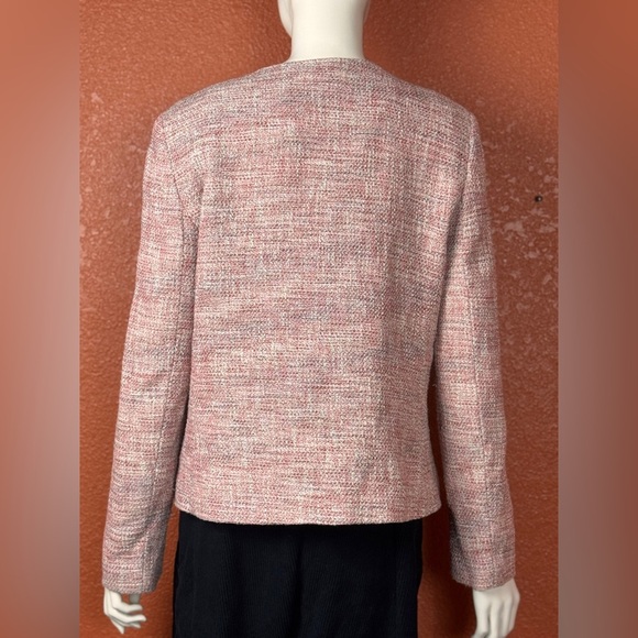 Tahari ASL Metallic Boucle Jacket Light Pink Size 12 - Picture 7 of 12